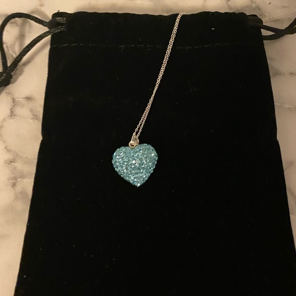 Blue bubble heart swarovski crystal necklace NWT - Picture 5 of 7